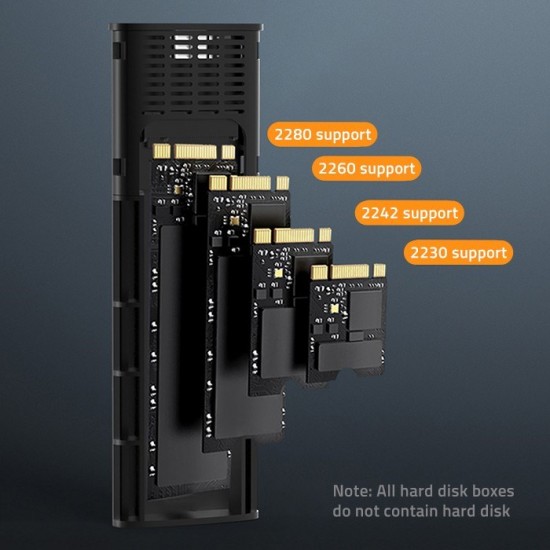 Qoltec 52271 Enclosure NV2271 for drive M.2 SSD | SATA | NVMe | USB-C | 2TB