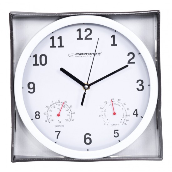 Esperanza EHC016W Mechanical wall clock Round White