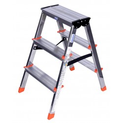 Krause Dopplo double-sided step ladder silver