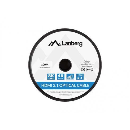 LANBERG HDMI CABLE M/M V2.1 100M 8K OPTICAL AOC