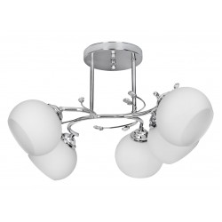 Classic chandelier pendant ceiling lamp Activejet IRMA nickel 5xE27 for living room