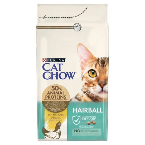 Purina CAT CHOW HAIRBALL CONTROLL cats dry food 1.5 kg Adult Chicken