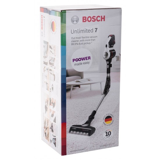 Bosch BBS711W stick vacuum/electric broom Bagless 0.3 L Black, Stainless steel, White