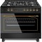 Ravanson KWGE-K90-6 TOP CHEF cooker Freestanding cooker Electric Gas Black