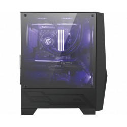 MSI MAG FORGE 100M Mid Tower Gaming Computer Case 'Black, 2x 120mm RGB PWM Fan, 1x 120mm Fan, 1-6 RGB Hub, Tempered Glass Panel, ATX, mATX, mini-ITX'