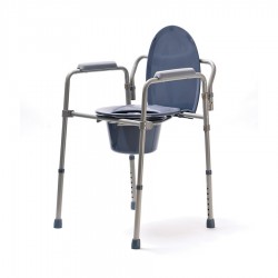 Height-adjustable folding toilet chair