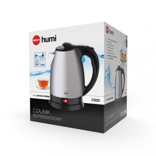 ELDOM Steel kettle HUMI, 1800 W, capacity 1.7L, hob