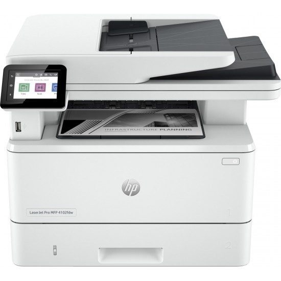 HP LaserJet Pro MFP 4102fdw Printer, Black and white, Printer for Small medium business, Print, copy, scan, fax, Wireless; Instant Ink eligible; Print from phone or tablet; Automatic document feeder