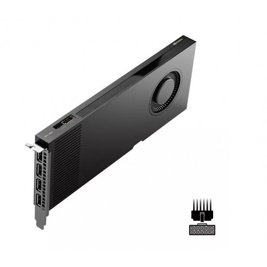 PNY NVIDIA A400 4GB GDDR6 64-bit, Low Profile, PCIe 4.0 x8, Single slot, 4 x Mini DisplayPort 1.4a, 50W, LP bracket, 4 x mDP to DP adapter, retial