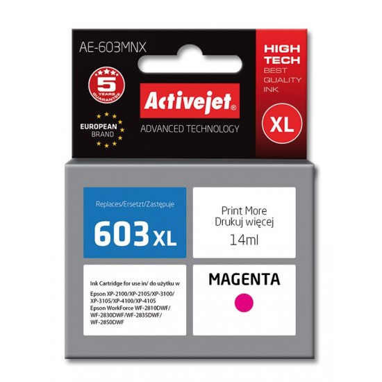 Activejet AE-603MNX ink (replacement for Epson 603XL T03A34; Supreme; 14 ml; magenta)