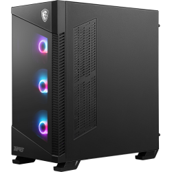 MSI MPG VELOX 100R Mid Tower Gaming Computer Case 'Black, 4x 120mm ARGB Fans, 1-6 ARGB Hub, ARGB light strip, USB Type-C, Tempered Glass, Center, E-ATX, ATX, mATX, mini-ITX'