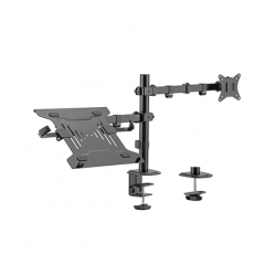 Gembird MA-DA-03 Adjustable desk mount with monitor arm and notebook tray (rotate, tilt, swivel), 17”-32”, up to 9 kg