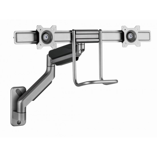 Gembird MA-WA2-02 Adjustable wall 2-display mounting arm, 17”-32”, up to 8 kg