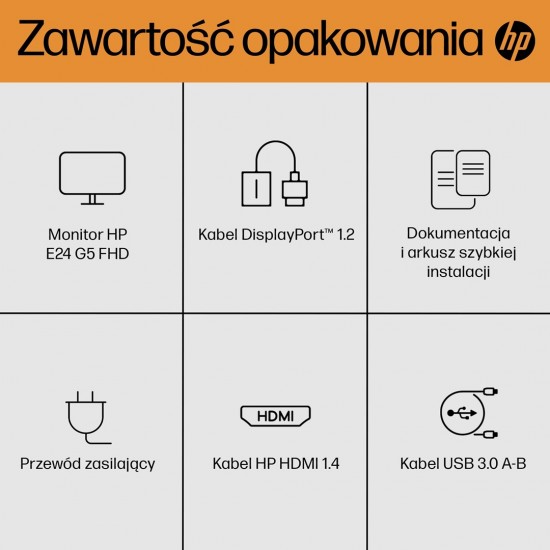 HP E-Series E24 G5 computer monitor 60.5 cm (23.8