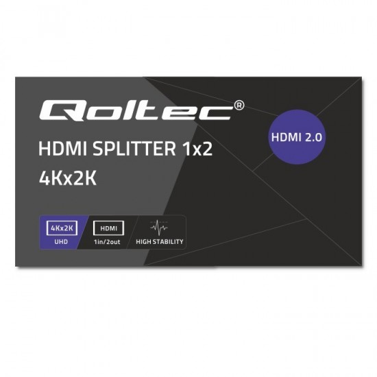 Qoltec 51797 Active HDMI Splitter 2 x HDMI 4K x 2K | 6Gb/s | 60Hz