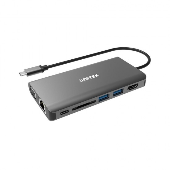 UNITEK D1019A notebook dock/port replicator USB 3.2 Gen 1 (3.1 Gen 1) Type-C Grey