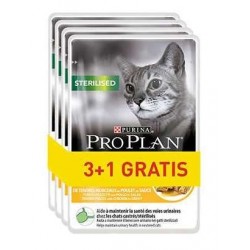 PURINA Pro Plan Sterilised Chicken - wet cat food - 85g 3+1