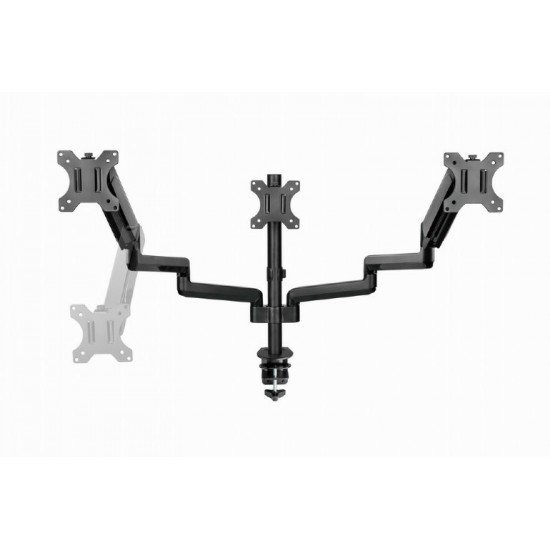 Gembird MA-DA3-01 Desk mounted adjustable mounting arm for 3 monitors (full-motion), 17”-27”, up to 7 kg