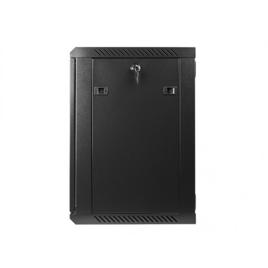 Lanberg wall-mounted installation rack cabinet 19'' 12U 600x450mm black (glass door)