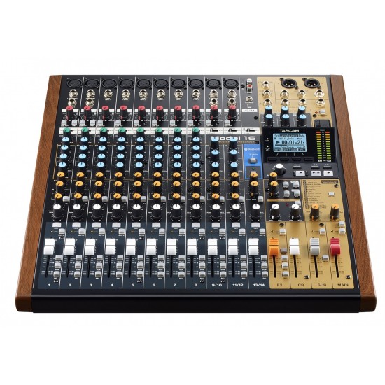 Tascam MODEL 16 audio mixer 16 channels 20 - 30000 Hz Black, Gold, Wood