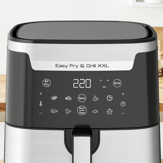 TEFAL Easy Fry & Grill EY801D 6.5 L Stand-alone 1650 W Hot air fryer Stainless steel