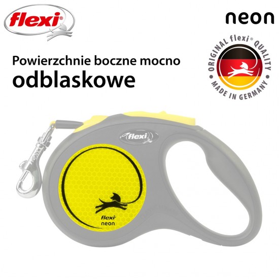 Flexi New NEON 5 m Black, Yellow Dog Retractable lead