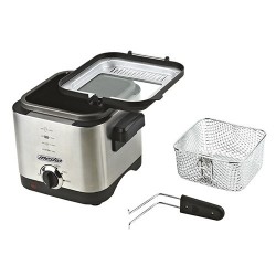 Mesko Home MS 4910 fryer Single 1.5 L Stand-alone 900 W Deep fryer Black, Satin steel