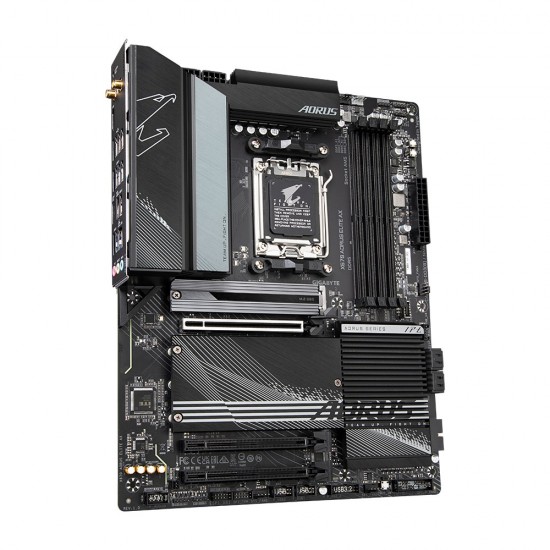 Gigabyte X670 AORUS ELITE AX Motherboard - Supports AMD Ryzen 8000 Series AM5 CPUs, 16*+2+2 Phases Digital VRM, up to 8000MHz DDR5 (OC), 1xPCIe 5.0 + 4xPCIe 4.0 M.2, Wi-Fi 6E, 2.5GbE LAN, USB 3.2 Gen2