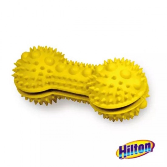 HILTON Spiked Dumbbell 15cm in Flax Rubber - dog toy - 1 piece