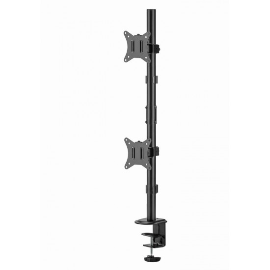 Gembird MA-D2-02 Adjustable 2-display vertical desk mount, 17”-32”, 9kg