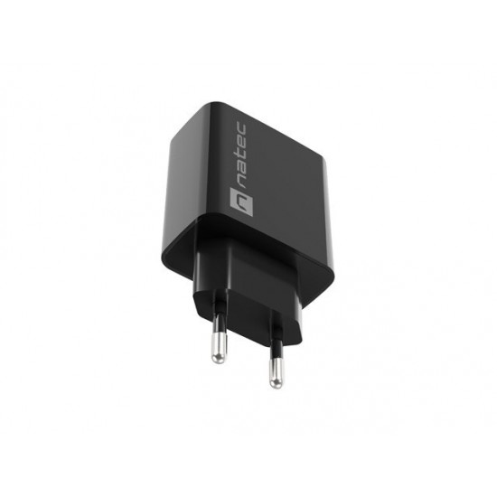 NATEC MAINS CHARGER RIBERA USB-A 18W BLACK