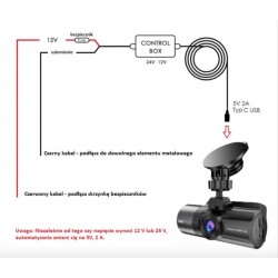 Power adapter for the Vantrue car camera N4 N2S