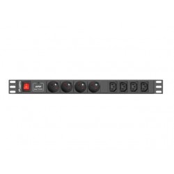 Lanberg PDU-04E04I-0200-BK power distribution unit (PDU) 4 AC outlet(s) 1U Black