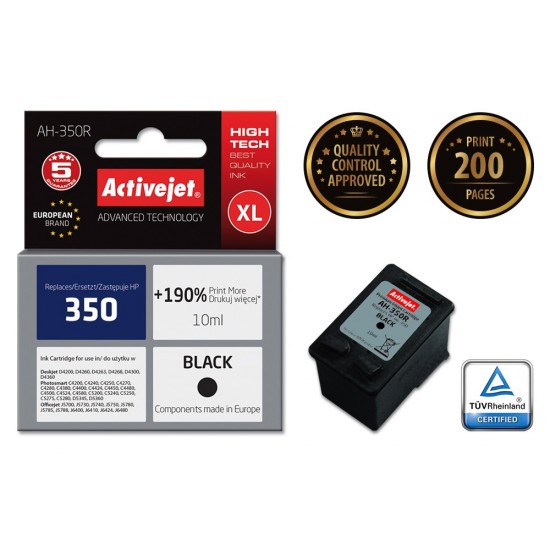 Activejet AH-350R ink (replacement for HP 350 CB335EE; Premium; 10 ml; black)