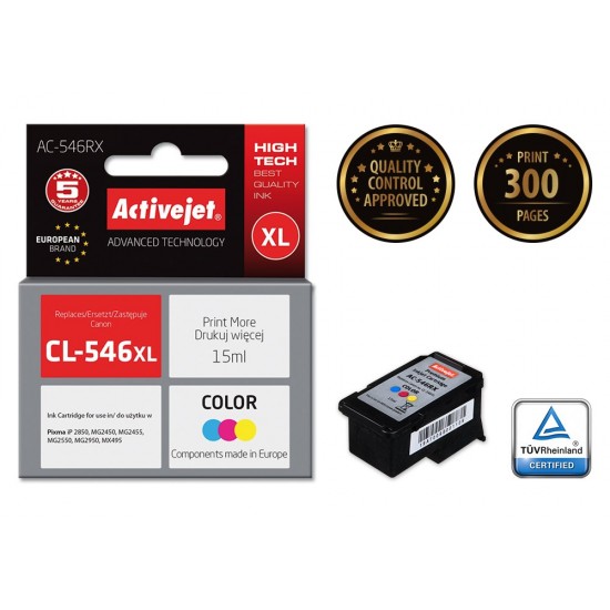 Activejet AC-546RX Ink cartridge (replacement for Canon CL-546XL; Premium; 15 ml; color)