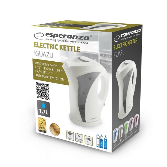 Esperanza EKK018E Electric kettle 1.7 L, White / Gray