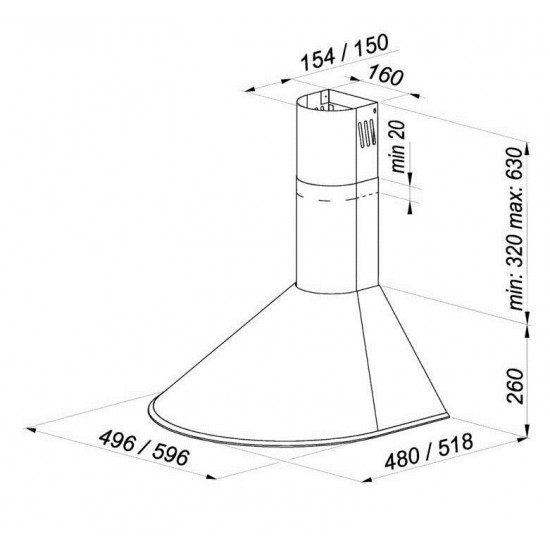 Telescopic hood MAAN Corona 2 G 50 Black