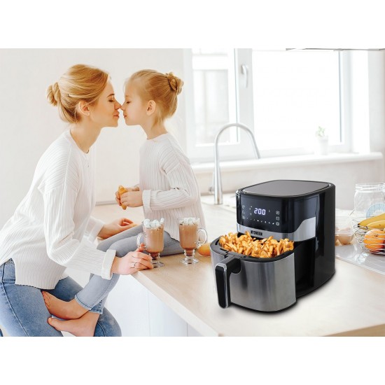 Hot air fryer NOVEEN AF550 6.5 l 1600 W Black, Silver