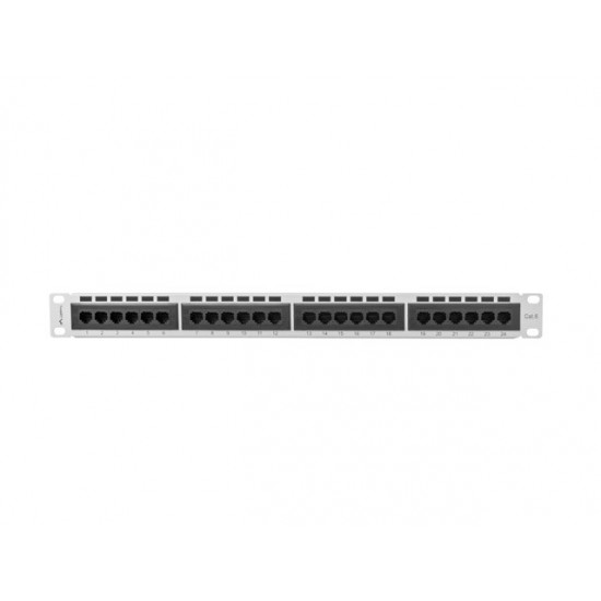 Lanberg patch panel 24 port 1U cat.6 UTP gray PPU6-1024-S