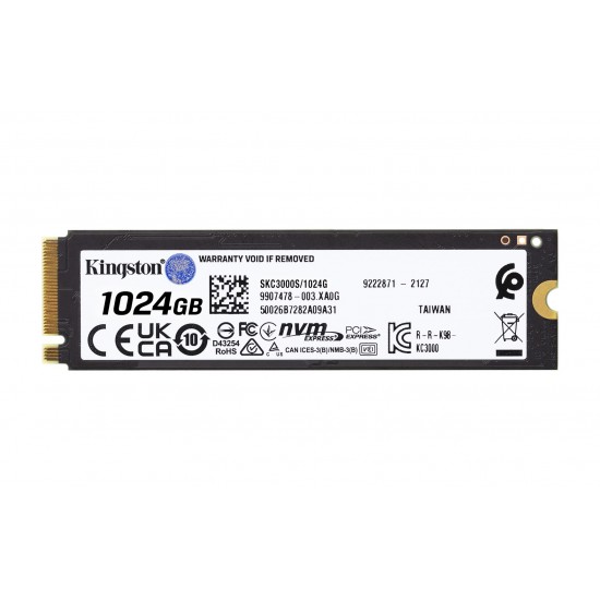 Kingston Technology KC3000 M.2 1024 GB PCI Express 4.0 3D TLC NVMe