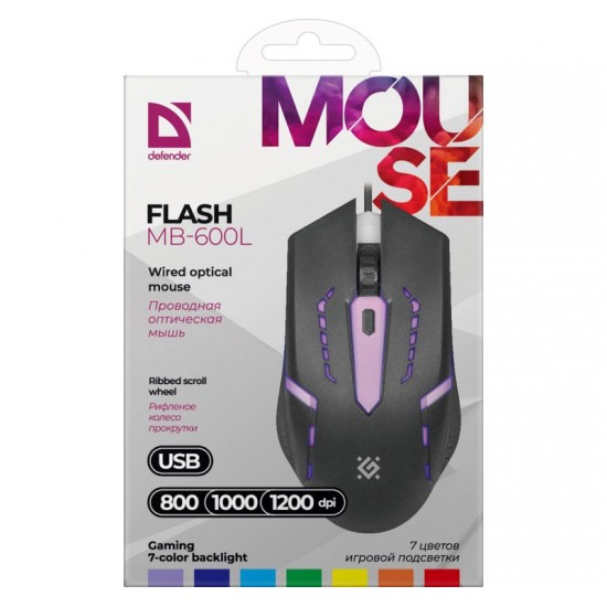 MOUSE DEFENDER FLASH MB-600L OPTIC LED 1200dpi 4P