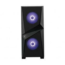 MSI MAG FORGE 100M Mid Tower Gaming Computer Case 'Black, 2x 120mm ARGB PWM Fan, 1x 120mm Fan, 1-6 ARGB Hub, Mystic Light Sync, Tempered Glass Panel, ATX, mATX, mini-ITX'