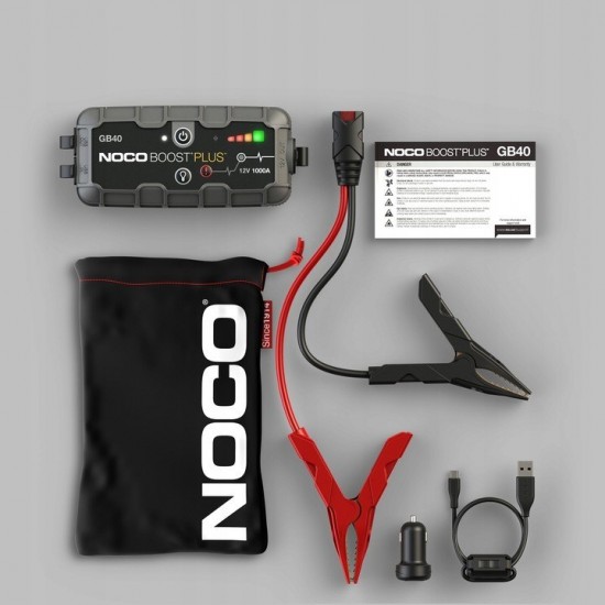 NOCO GB40 Boost 12V 1000A Jump Starter starter device with integrated 12V/USB battery