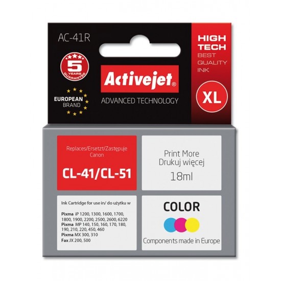 Activejet AC-41R Ink cartridge (replacement for Canon CL-41; Premium; 18 ml; color)