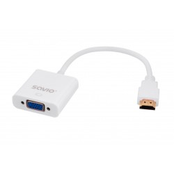 Savio CL-27 video cable adapter 0.2 m VGA (D-Sub) HDMI Type A (Standard) White