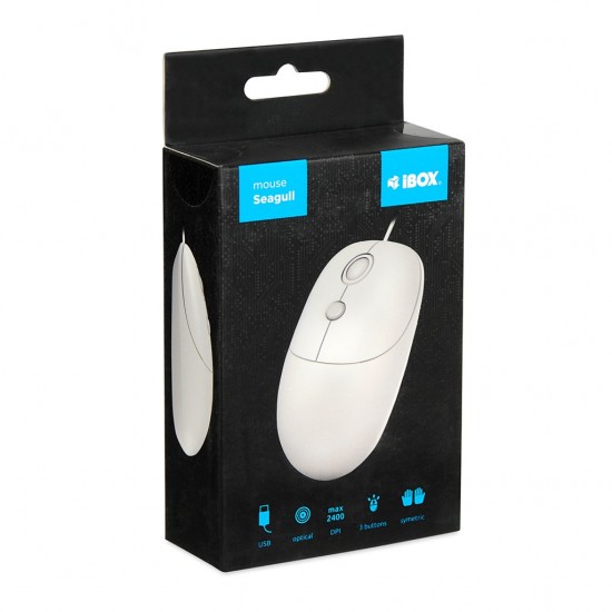 iBOX i011 Seagull wired optical mouse, white