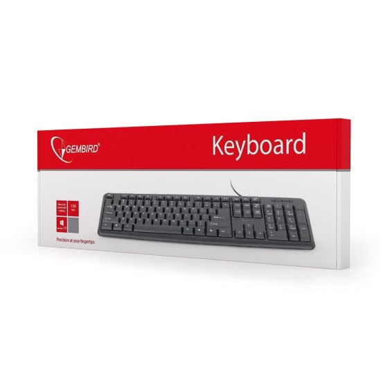 Gembird KB-U-103-RU keyboard USB QWERTY English, Russian Black