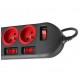 Maclean MCE204 power extension 1.5 m 5 AC outlet(s) Indoor Black, Red