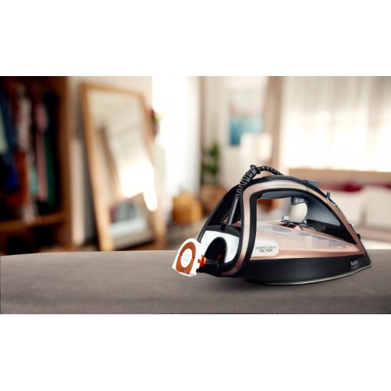 Tefal Ultimate Pure FV9845 iron Dry & Steam iron Durilium Autoclean soleplate 3200 W Black, Copper