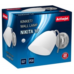 Classic single wall lamp Activejet NIKITA nickel E27 for the living room